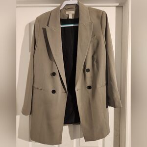 H&M Beige Double-Breasted Blazer